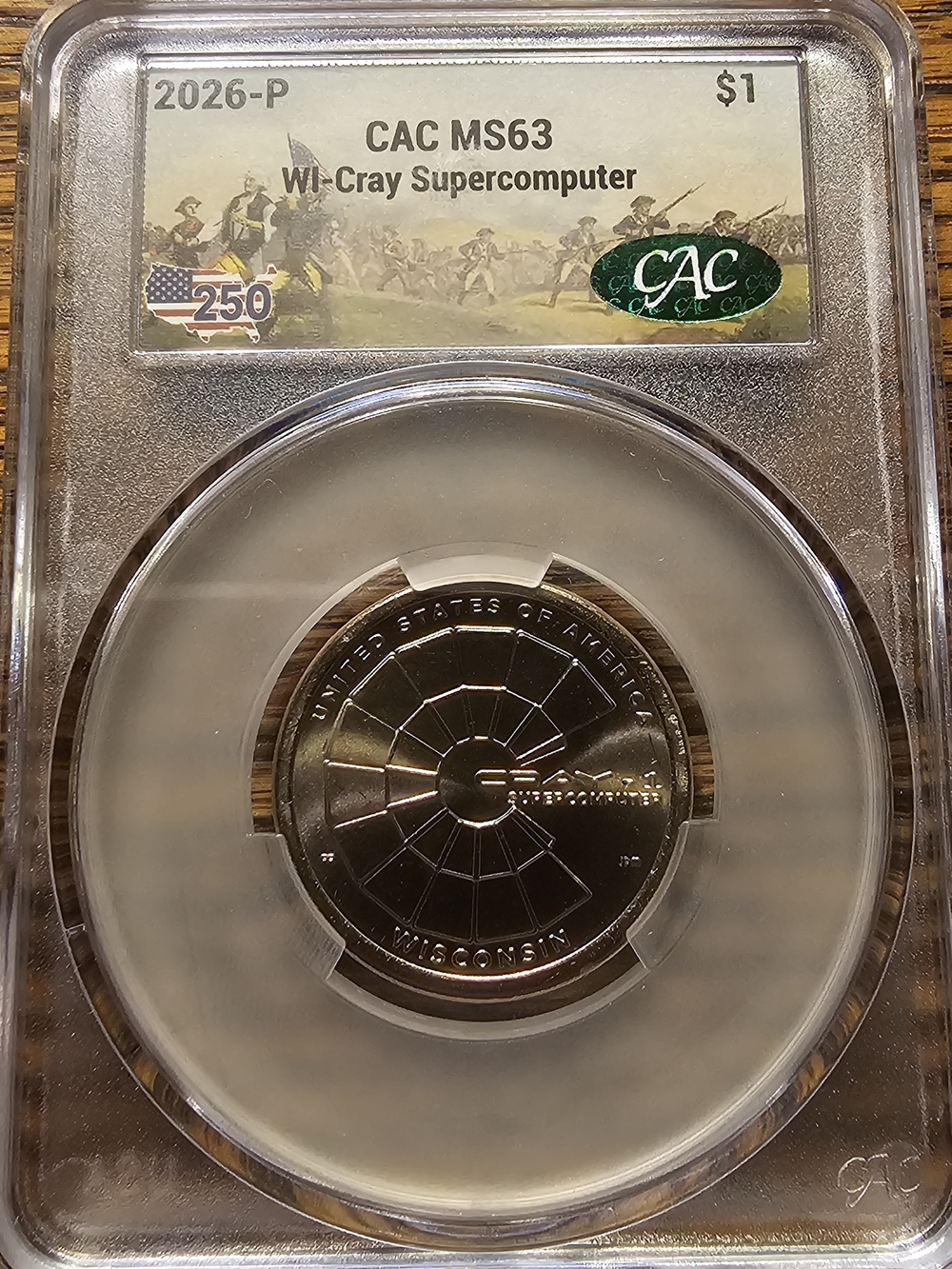 2026-P WI-Cray Supercomputer CAC MS63  Dollar - Wisconsin